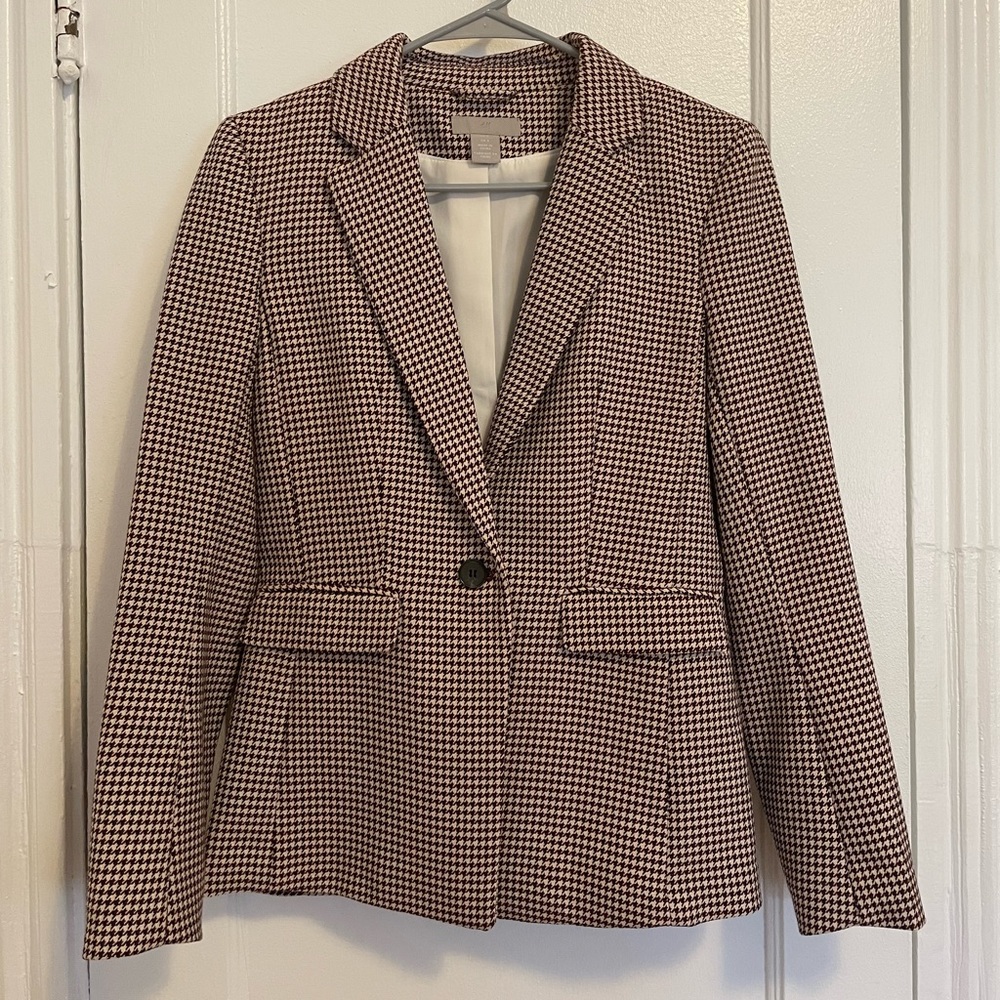H&M Houndstooth Fitted Blazer